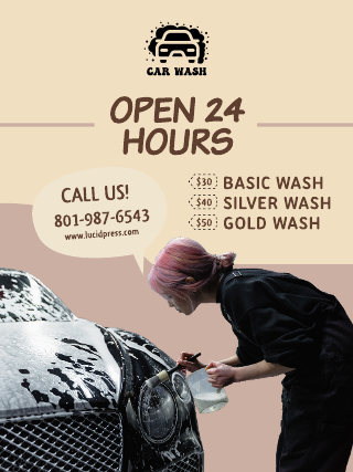 Simple Car Wash Poster Template
