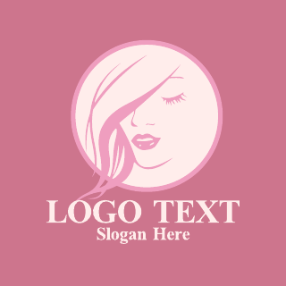 Pink Face Beauty Logo Template