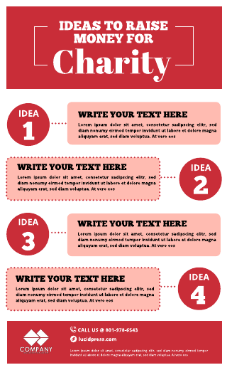 Red White Simple Charity Infographics Template