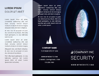 Security Neon Fingerprint Brochure Template