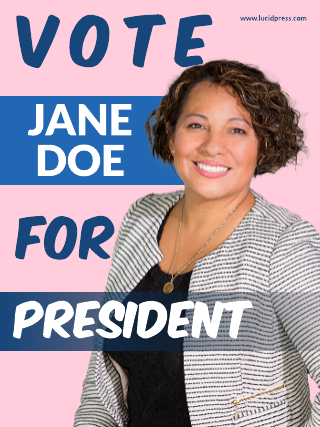 Simple Blue Political Campaign Poster Template
