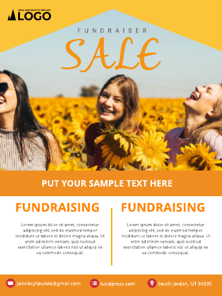 Yellow And Orange Sale Fundraising Poster Template