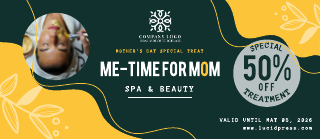 Dark Green and Yellow Gold SPA Mother's Day Gift Certificate