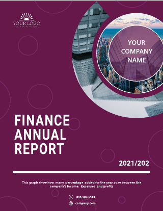 Circular Purple Finance Annual Report Template