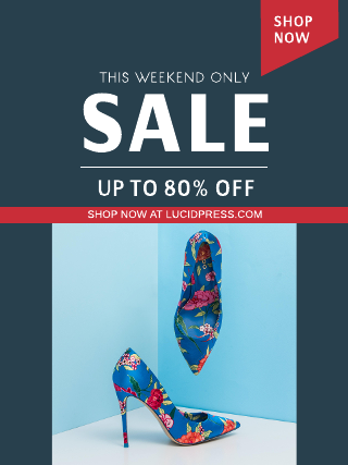 Grey Blue Sale Retail Poster Template