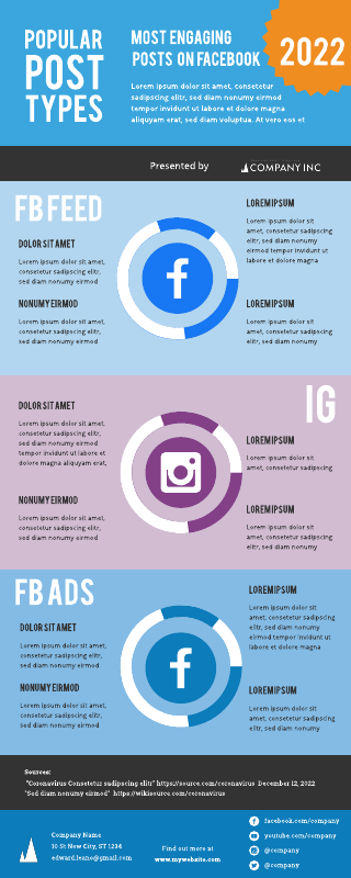 Facebook Post Types Infographic Template