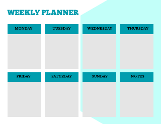 Blue Green Polygonal Weekly Planner Template