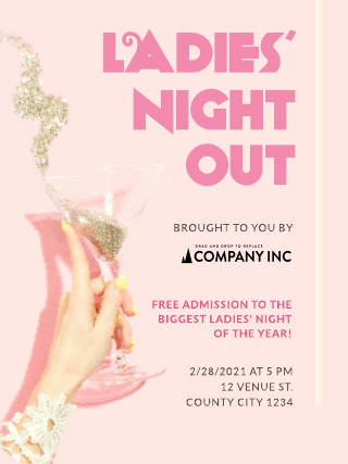 Block Party Ladies Night Out Poster Template