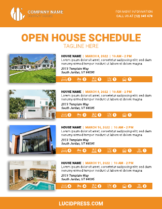 Open House Schedule Flyer Template