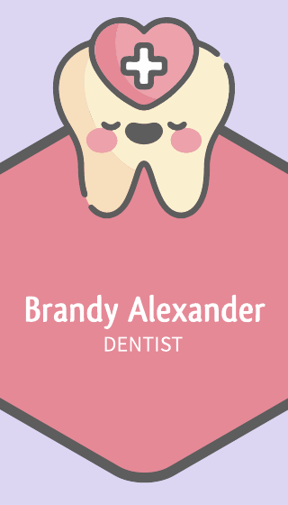 Tooth Heart Cartoon Dental Business Card Template