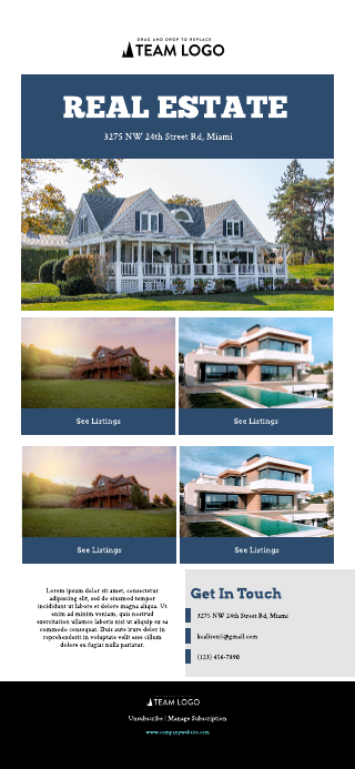 Grid Style Real Estate Email Template Template