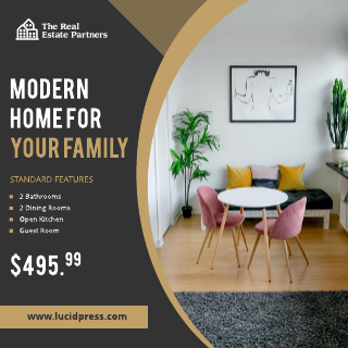 Modern Home Gray Banner Ad Template