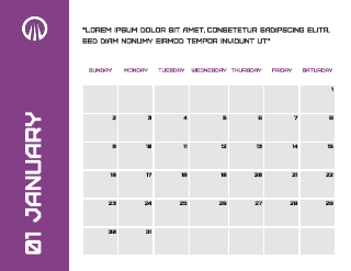 Violet Technology Calendar Template