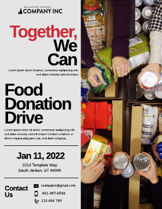 Type Layout Food Donation Drive Flyer Template