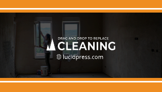 Orange And White Cleaning Business Card Template