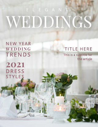 Stacked Title Wedding Magazine Cover Template 
