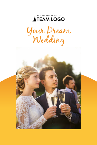 Gradient Orange Wedding Postcard Template