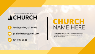 Yellow Church Business Card Template