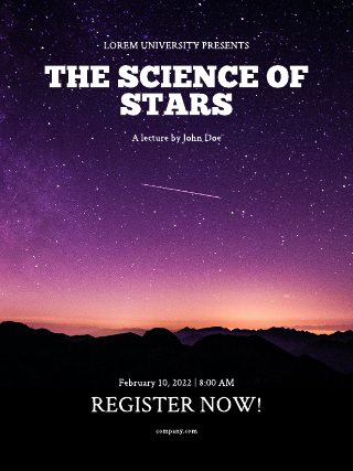 Mountain Galaxy Purple Science Poster Template