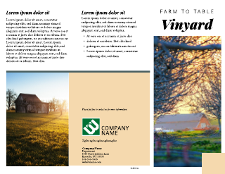 Wine Country Hotel Tri-Fold Brochure Template