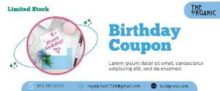 Light Blue Birthday Coupons Template