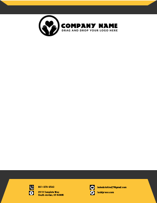 Black and Yellow Gold Charity Letterhead Template