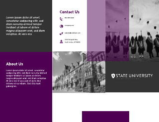 Monochromatic Layout University College Tri-Fold Brochure Template