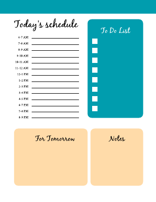 Green Yellow Todays Schedule Template