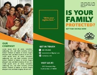 Green Life Insurance Idea Brochure Template