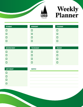 Airy And Light Frame Insurance Brokerage Weekly Planner Template