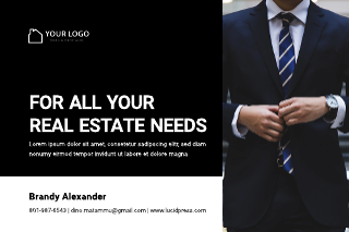 Minimalist Real Estate Agent Realtor Postcard
