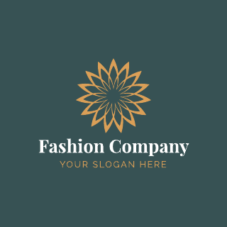 Green Gold Lotus Fashion Logo Template