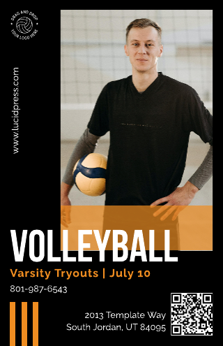Volleyball Varsity Tryouts Poster Template