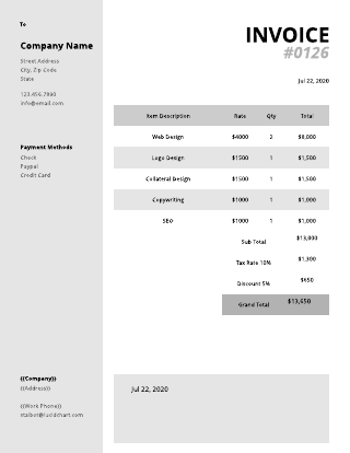 Clean consulting invoice template