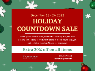 Holiday Countdown Sale Poster Template