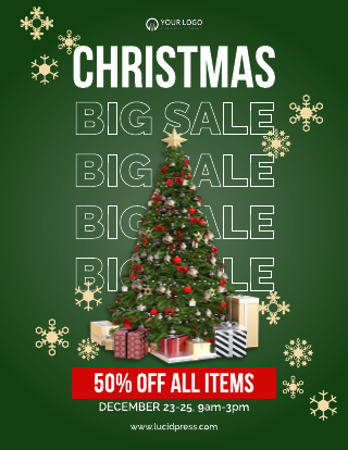 Green Christmas Big Sale Flyer Template