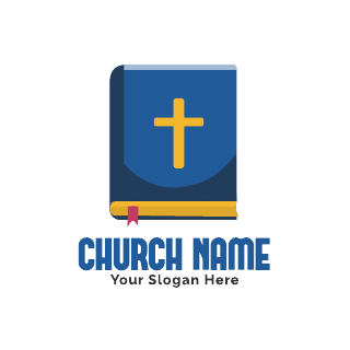 Blue Yellow Bible Church Logo Template