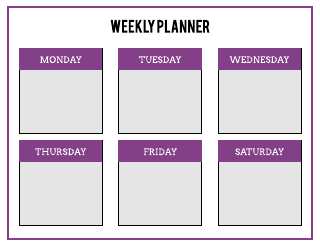 Purple Weekly Planner Template
