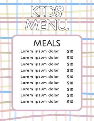 Gingham Pattern Mexican Menu Template