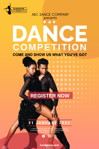 Dance Pair Competition Poster Template