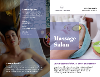 Massage Salon Bi-fold Brochure Template
