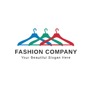 Colored Hangers Fashion Logo Template