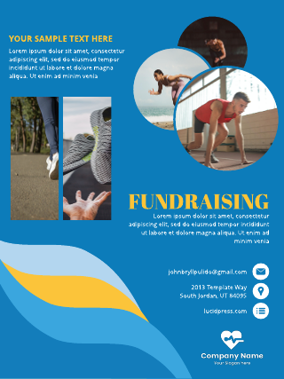 Blue and Yellow Fundraising Poster Template