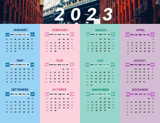 Colors Photo Calendar Template