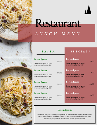 Red and Green Restaurant Lunch Menu Template