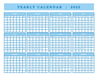 2022 Yearly Calendar Template