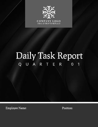 Sleek Black Employee Daily Task Report Template