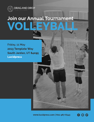 Volleyball Annual Tournament Poster Template