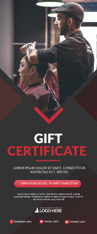 Red Gift Certificate Hair Salon