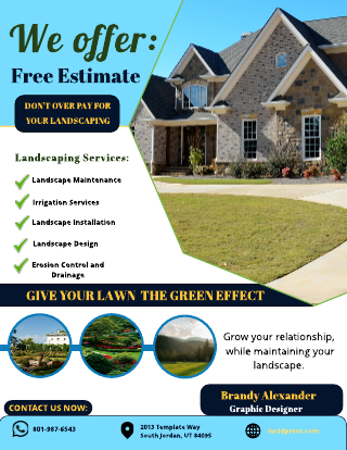 Green Yellow Landscaping Flyer Template